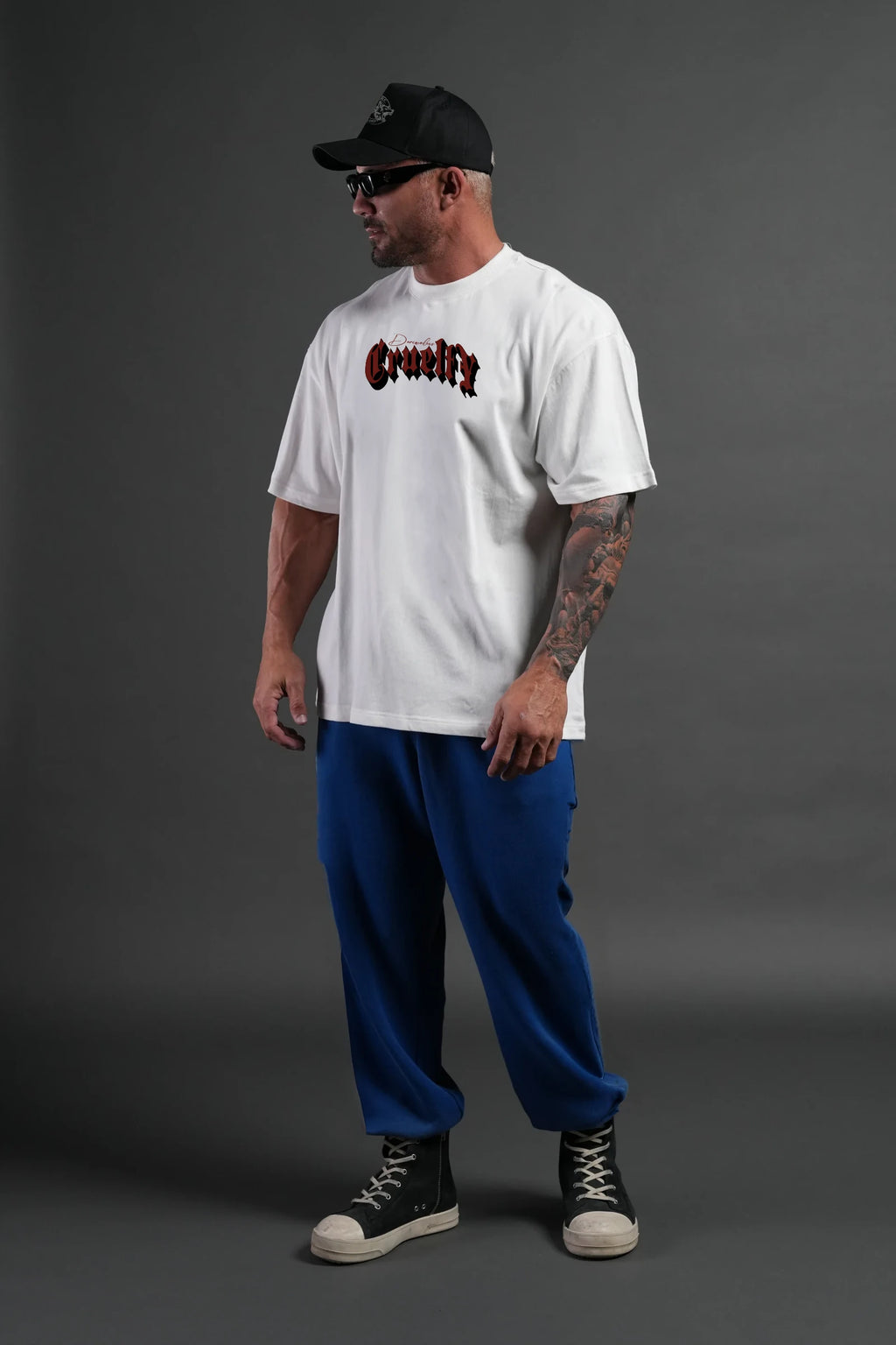 Cruelty Darc Wolves White Oversize T-shirt