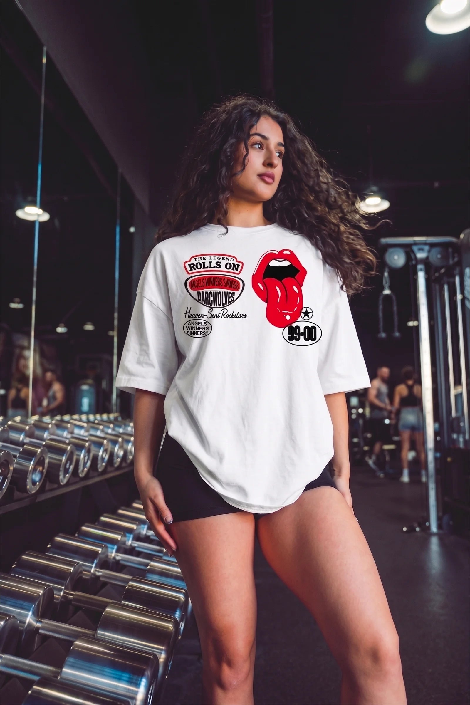 Rolls On Oversized T-shirts (White)