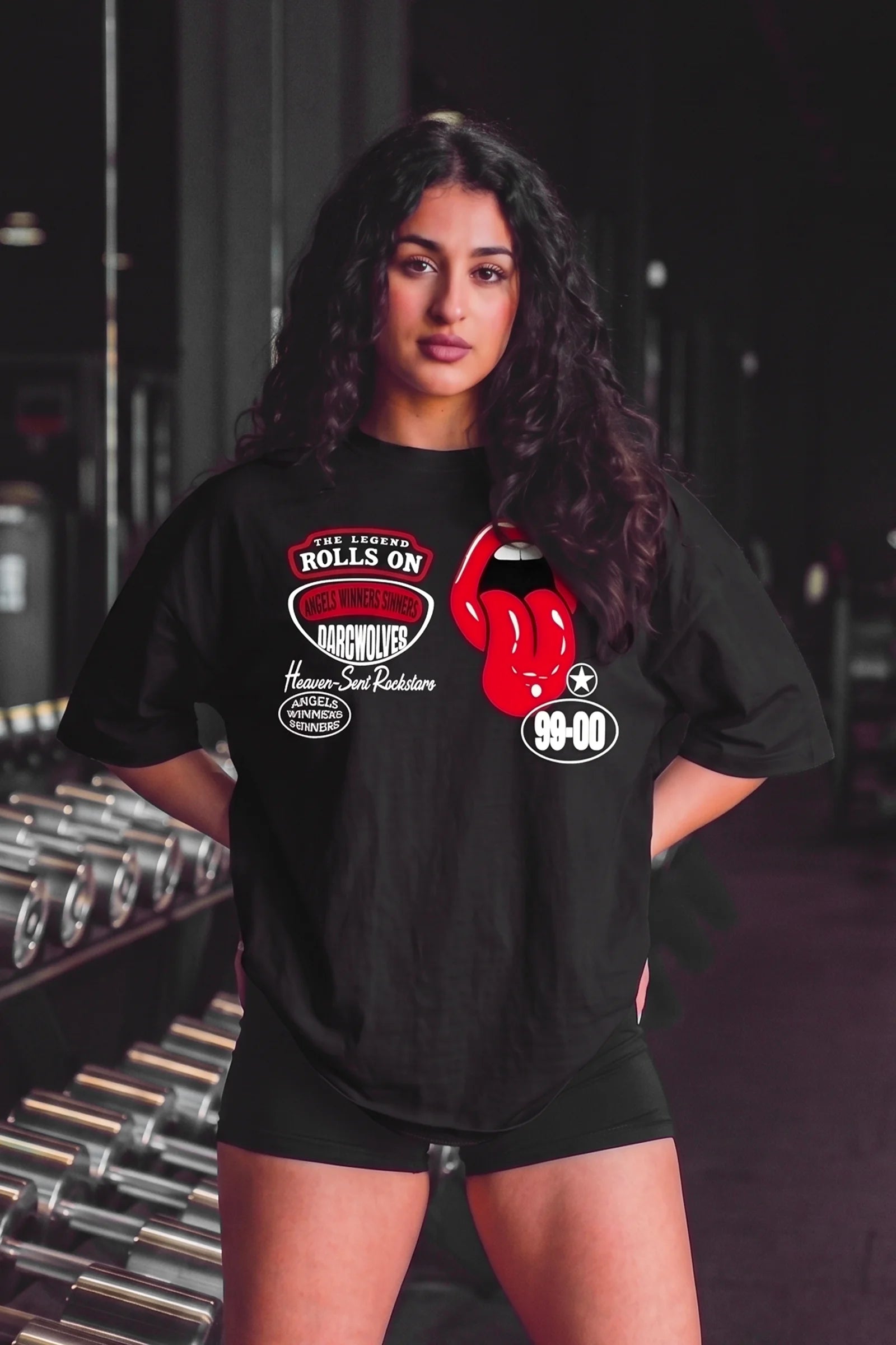 Rolls On Oversized T-shirts (Black)
