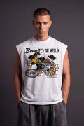 Born To Be Wild Muscle Tank (White)