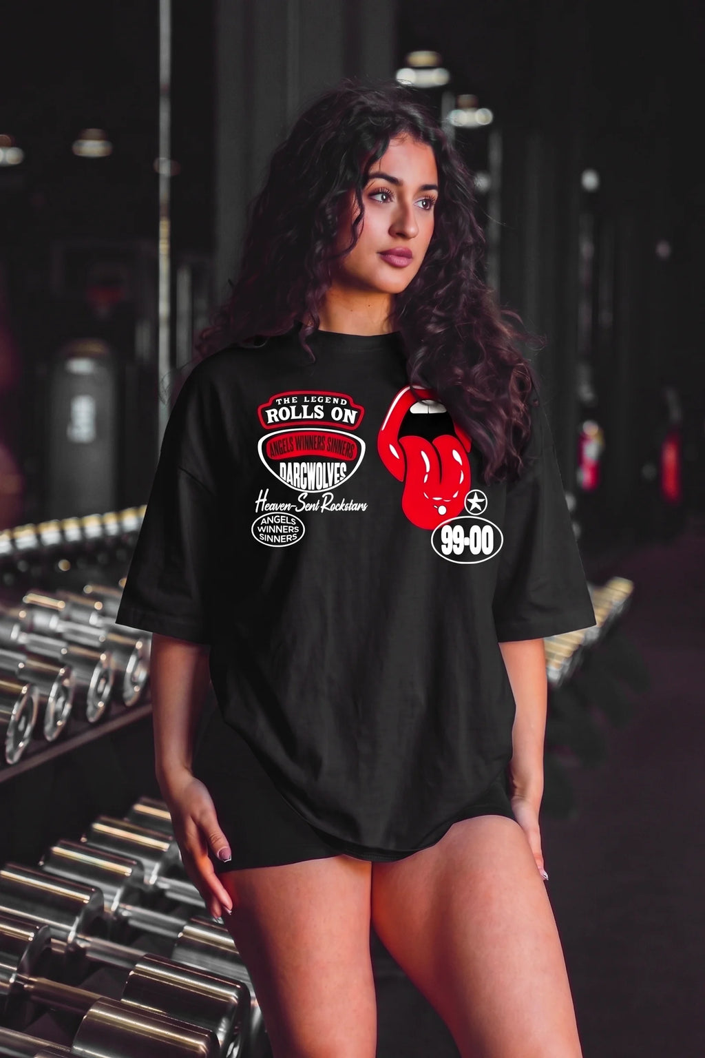 Rolls On Oversized T-shirts (Black)