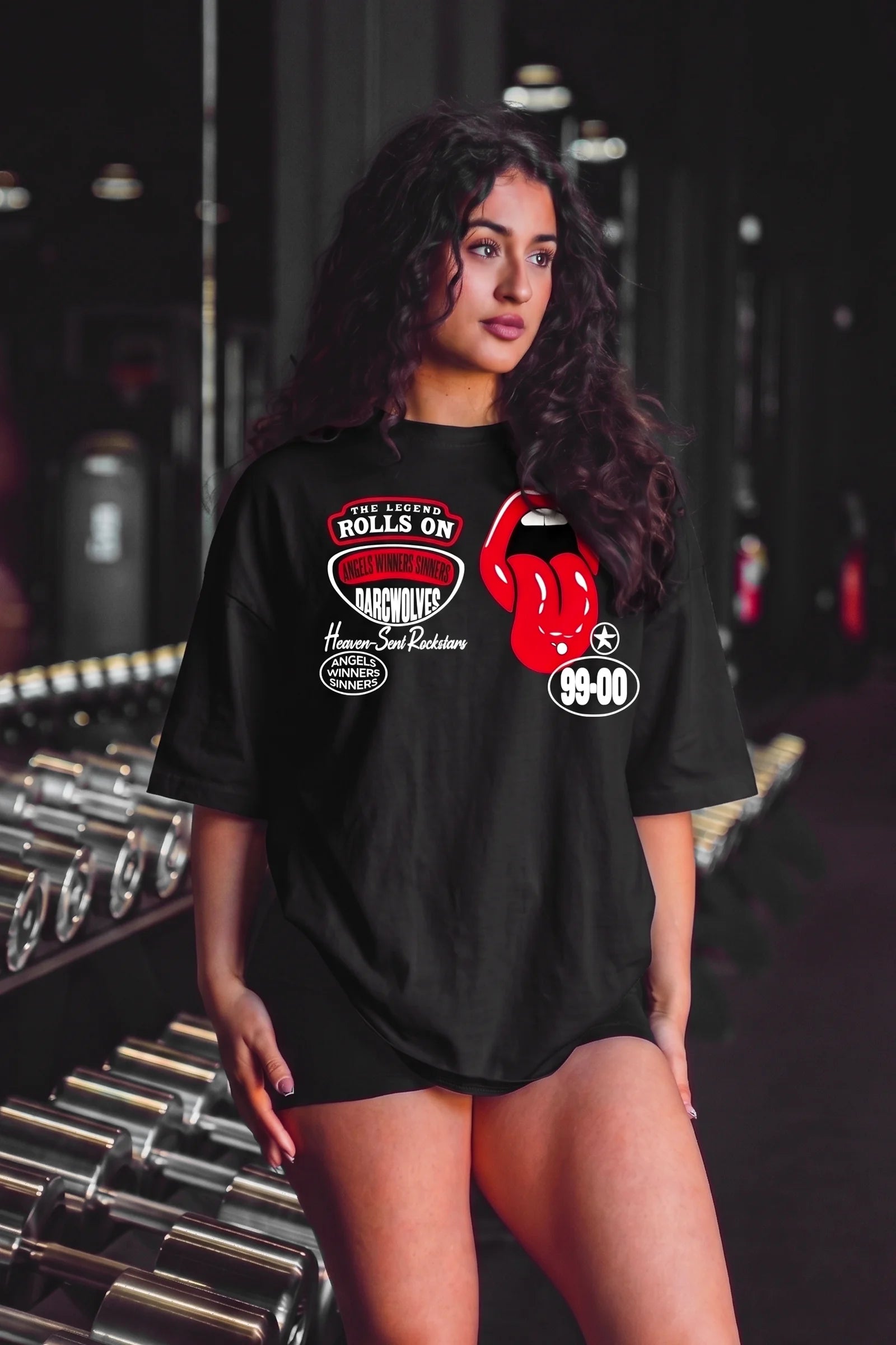 Rolls On Oversized T-shirts (Black)