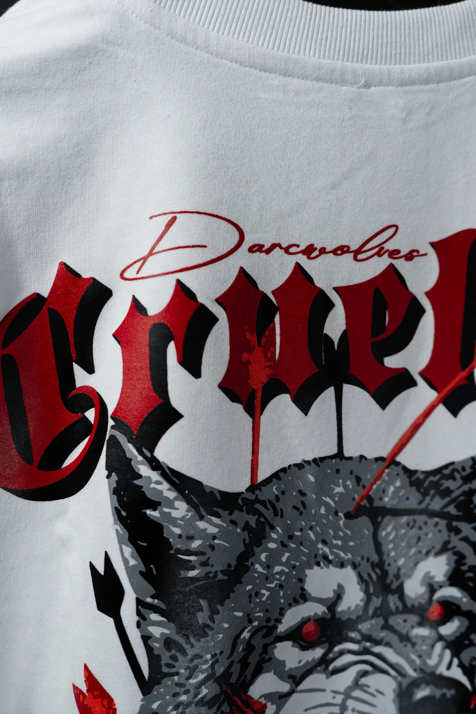 Cruelty Darc Wolves White Oversize T-shirt