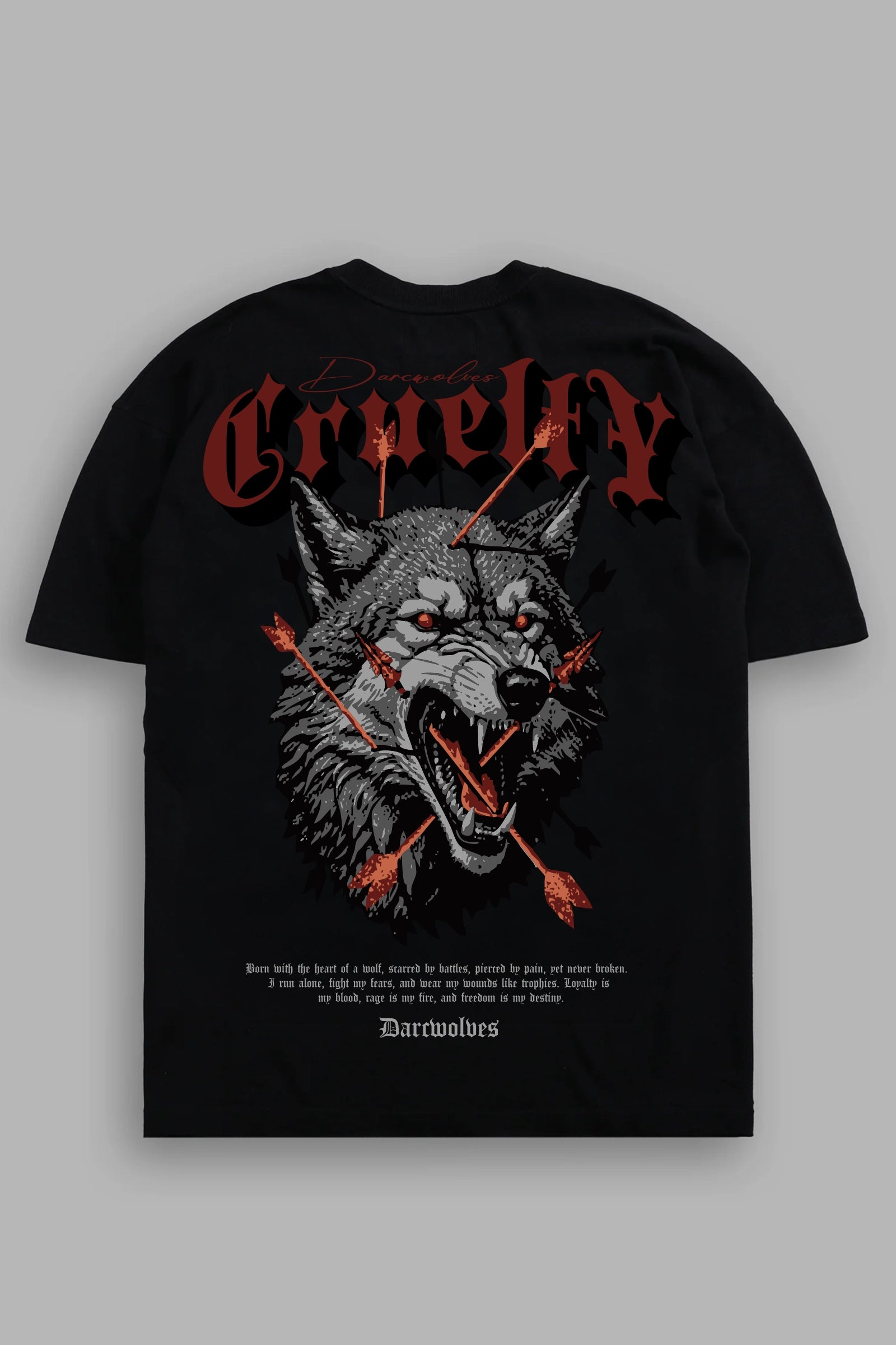 Cruelty Darc Wolves Black Oversize T-shirt