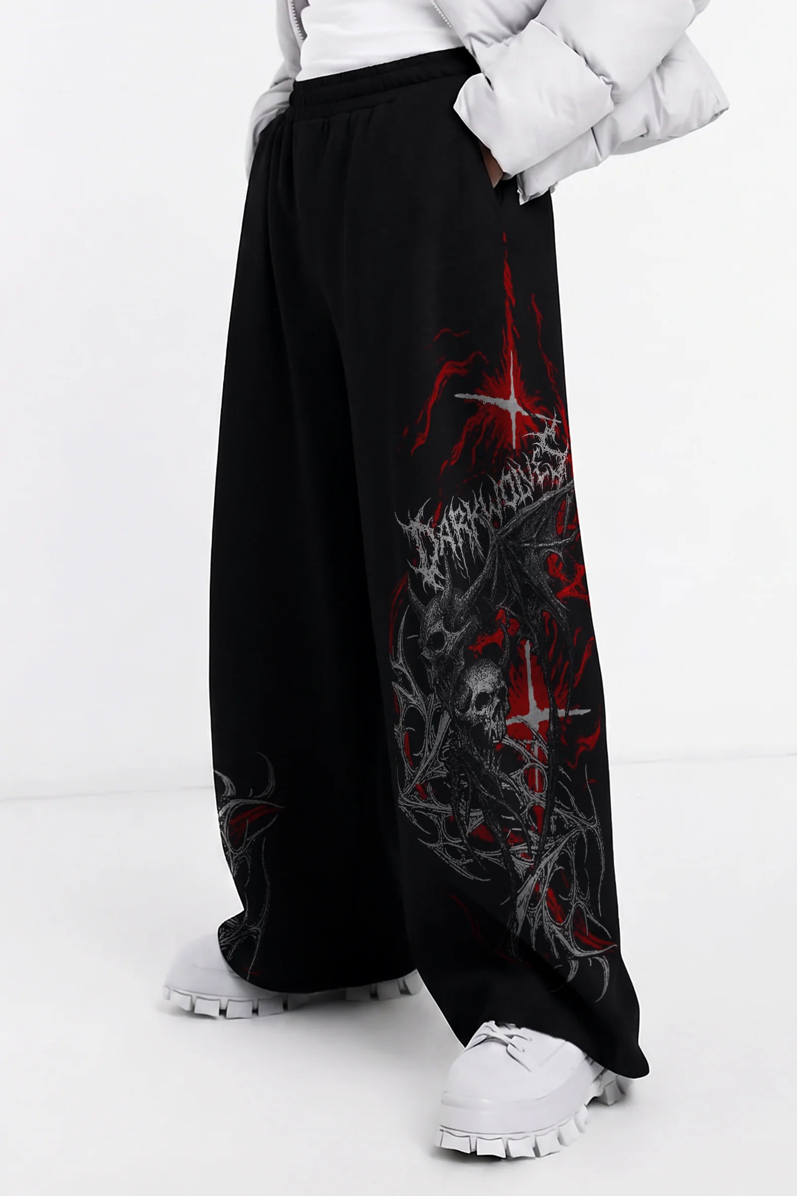 Ghost Wide Leg Jogger (Black)