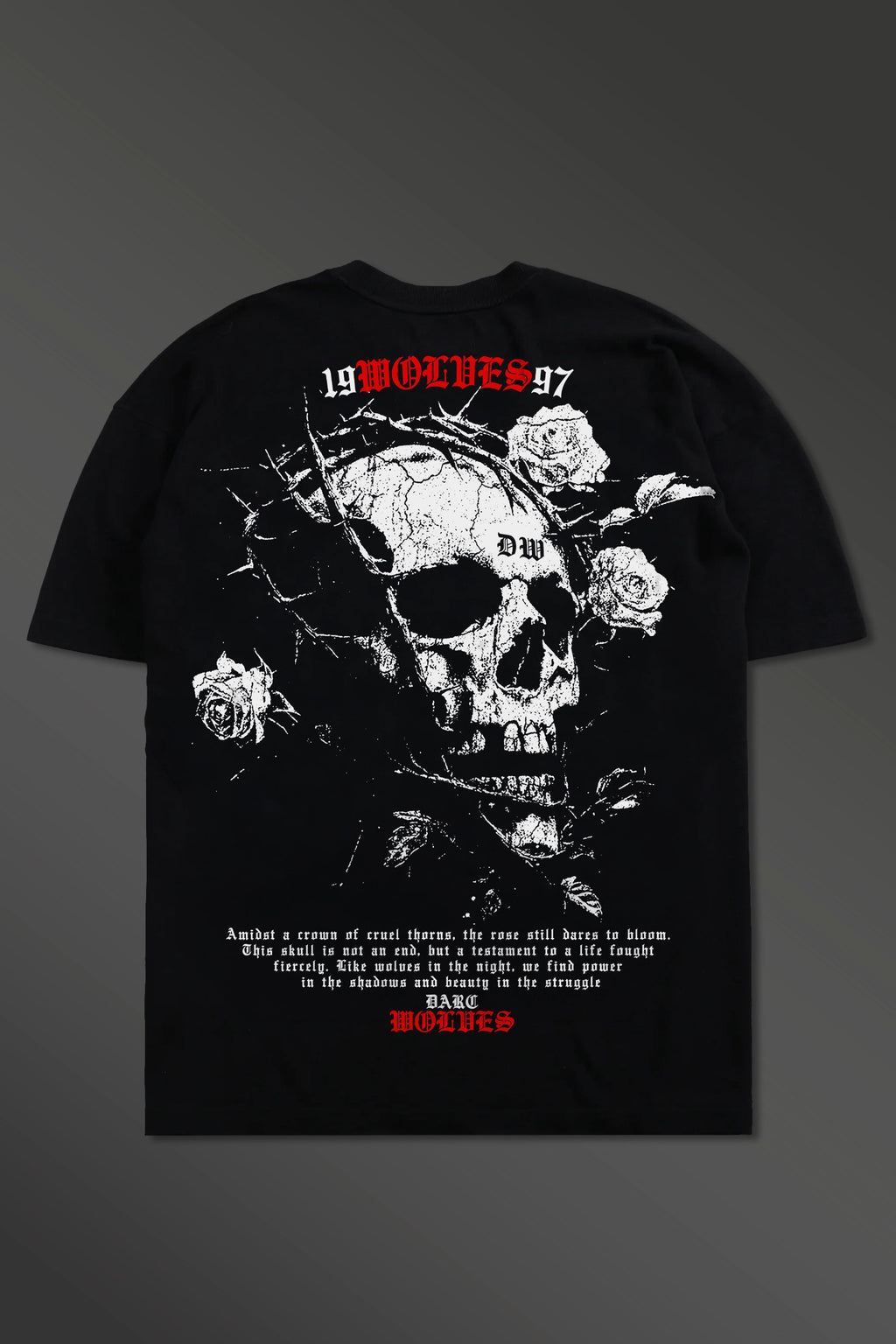 Darc Wolves Skull Oversize T-shirt