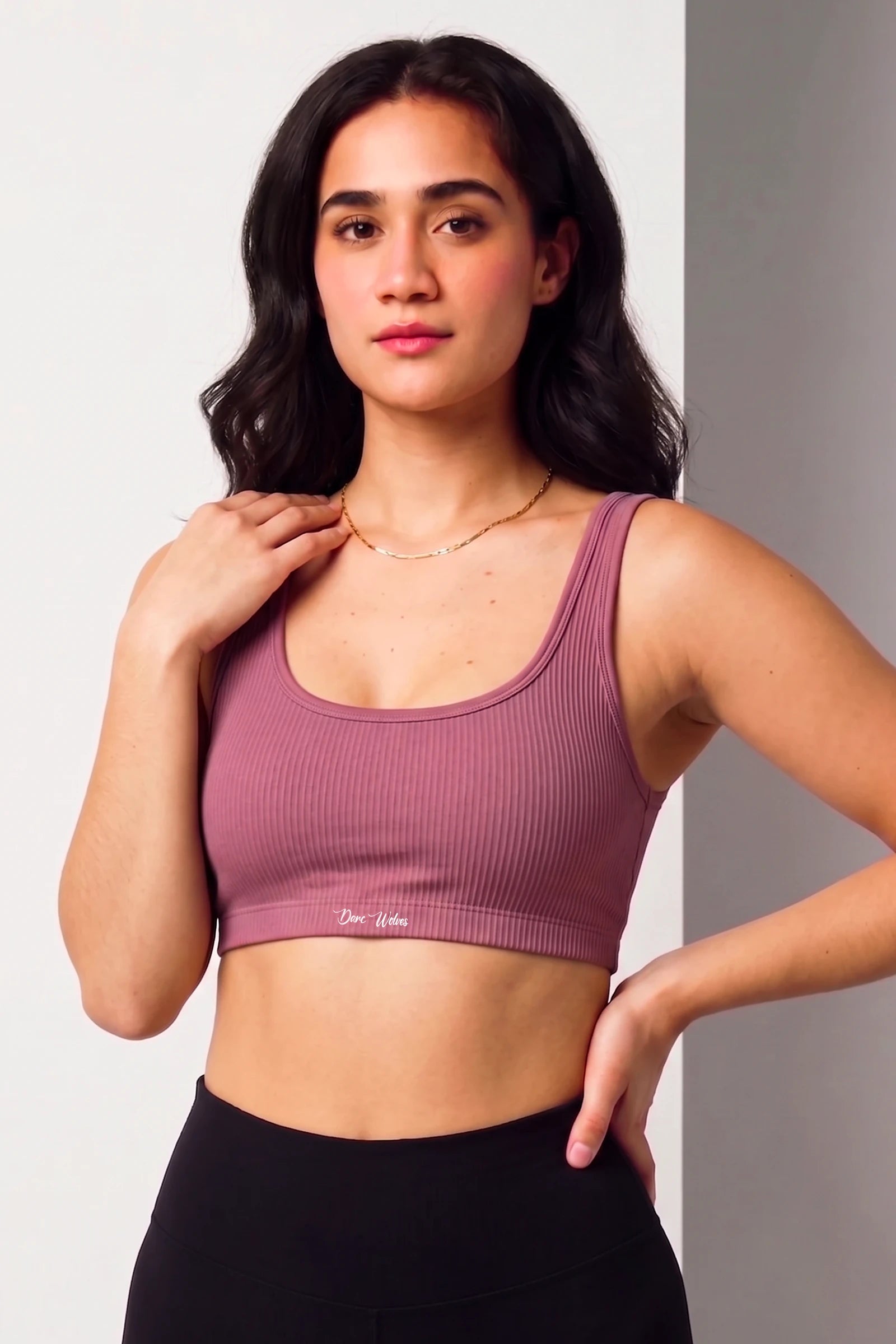 Stealth Ribbed Bra (Mauve)