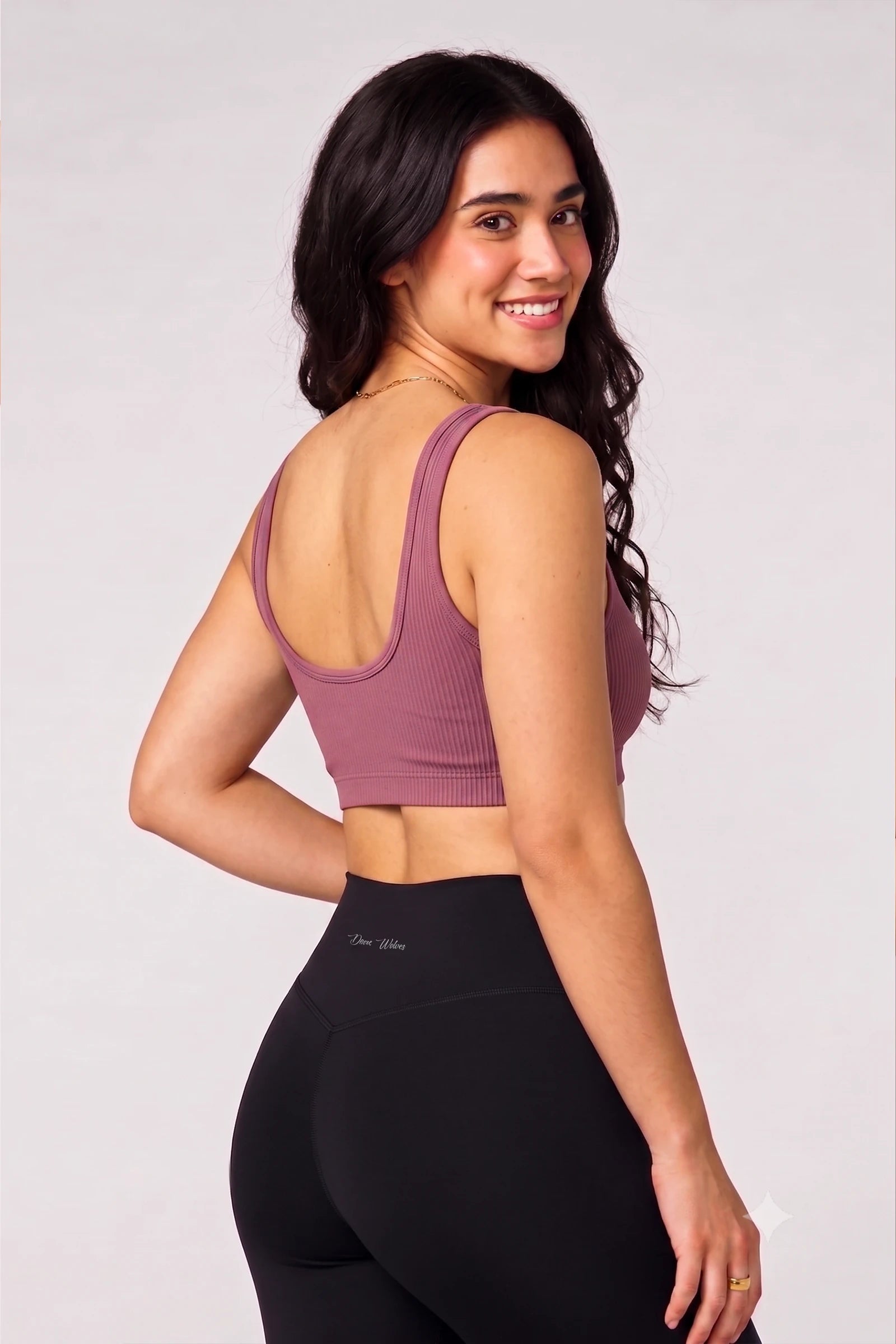Stealth Ribbed Bra (Mauve)