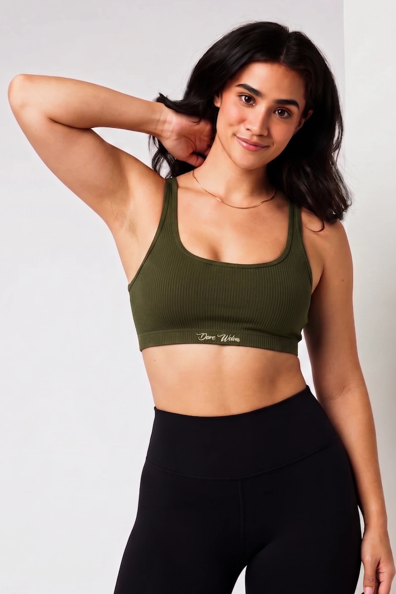 Stealth Ribbed Bra (Olive Green)