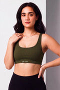 Stealth Ribbed Bra (Olive Green)