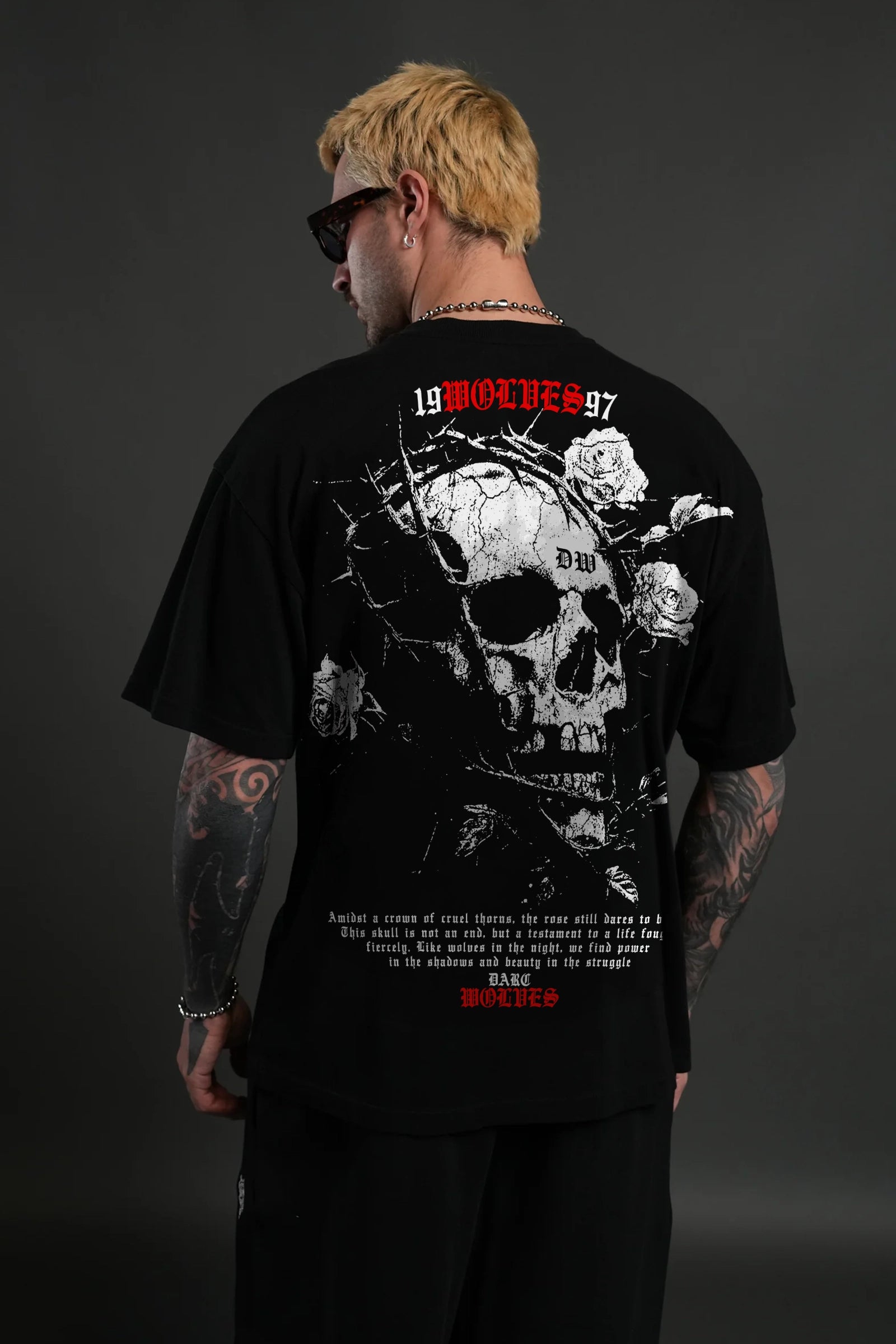 Darc Wolves Skull Oversize T-shirt