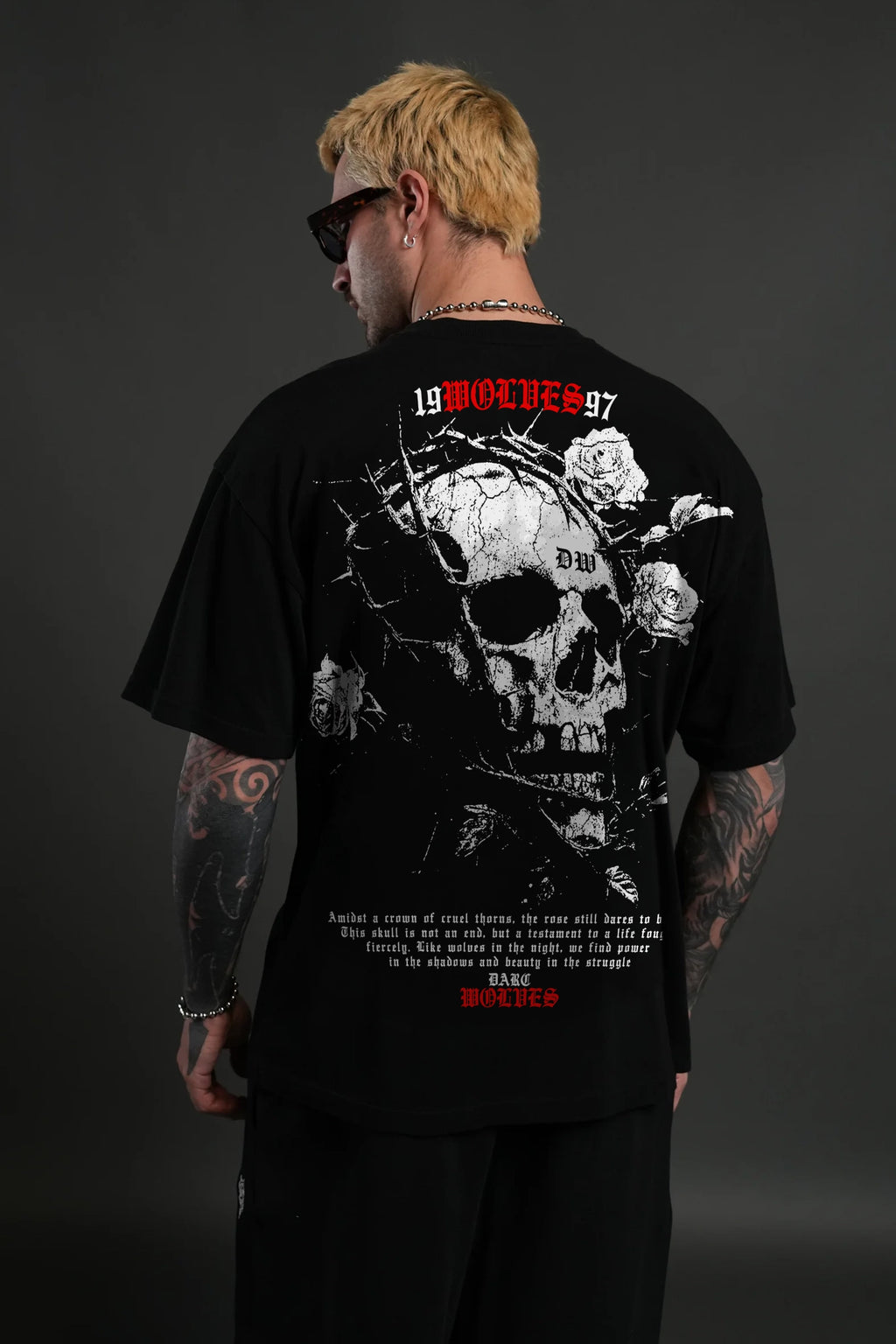 Darc Wolves Skull Oversize T-shirt