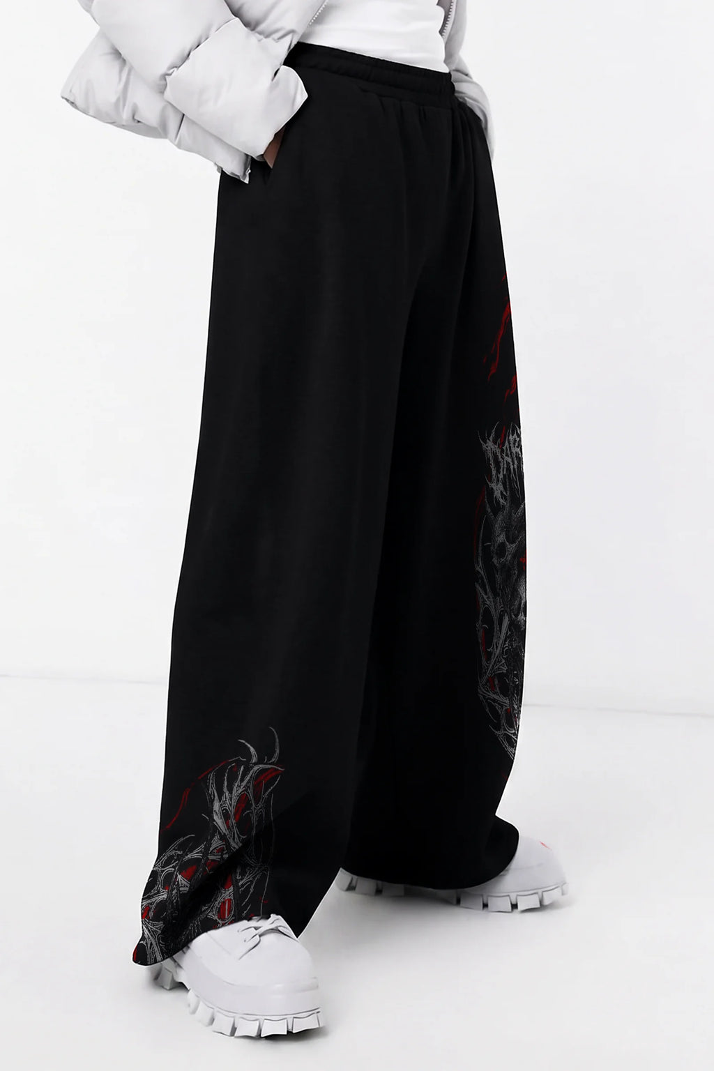 Ghost Wide Leg Jogger (Black)