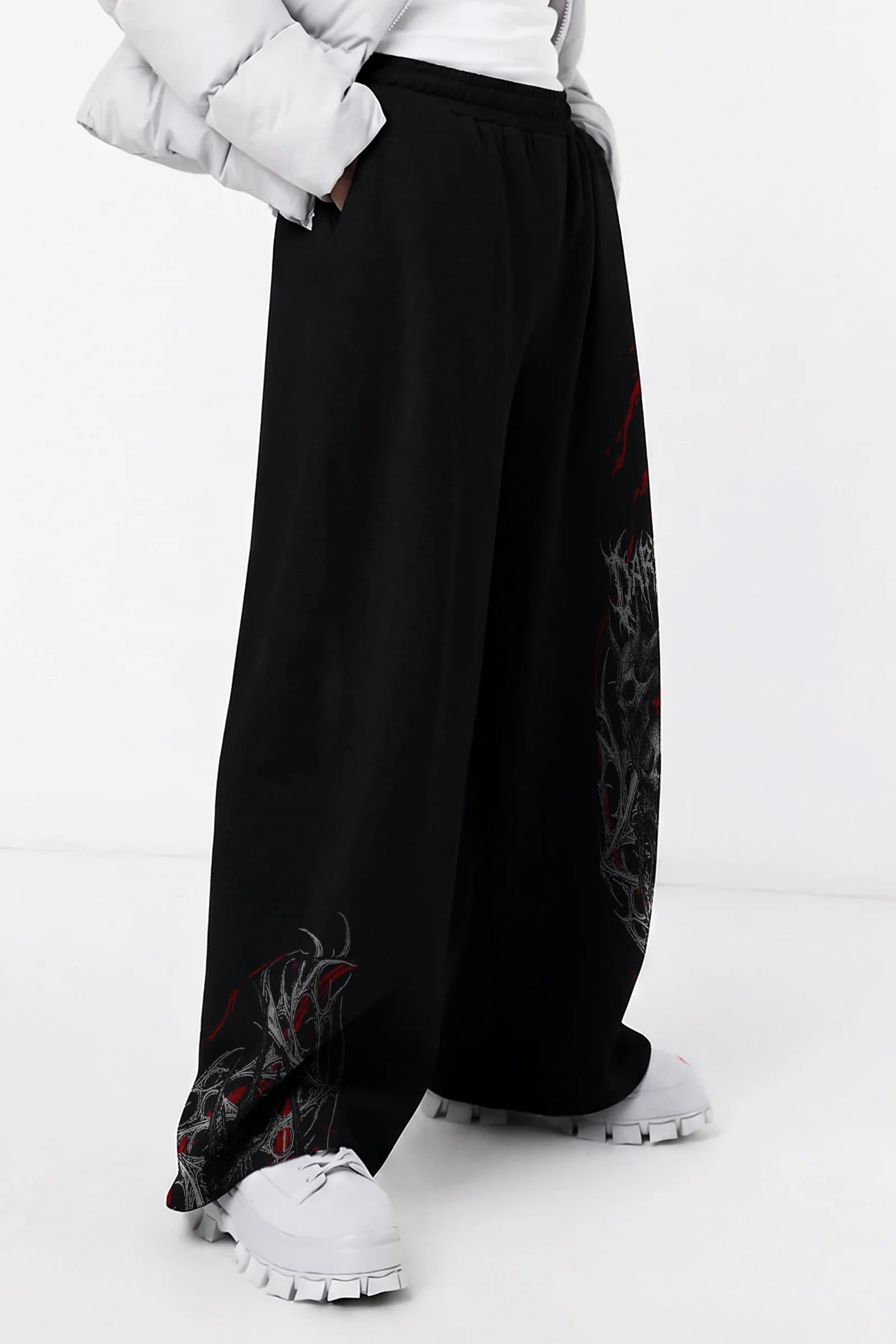 Ghost Wide Leg Jogger (Black)