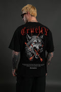 Cruelty Darc Wolves Black Oversize T-shirt