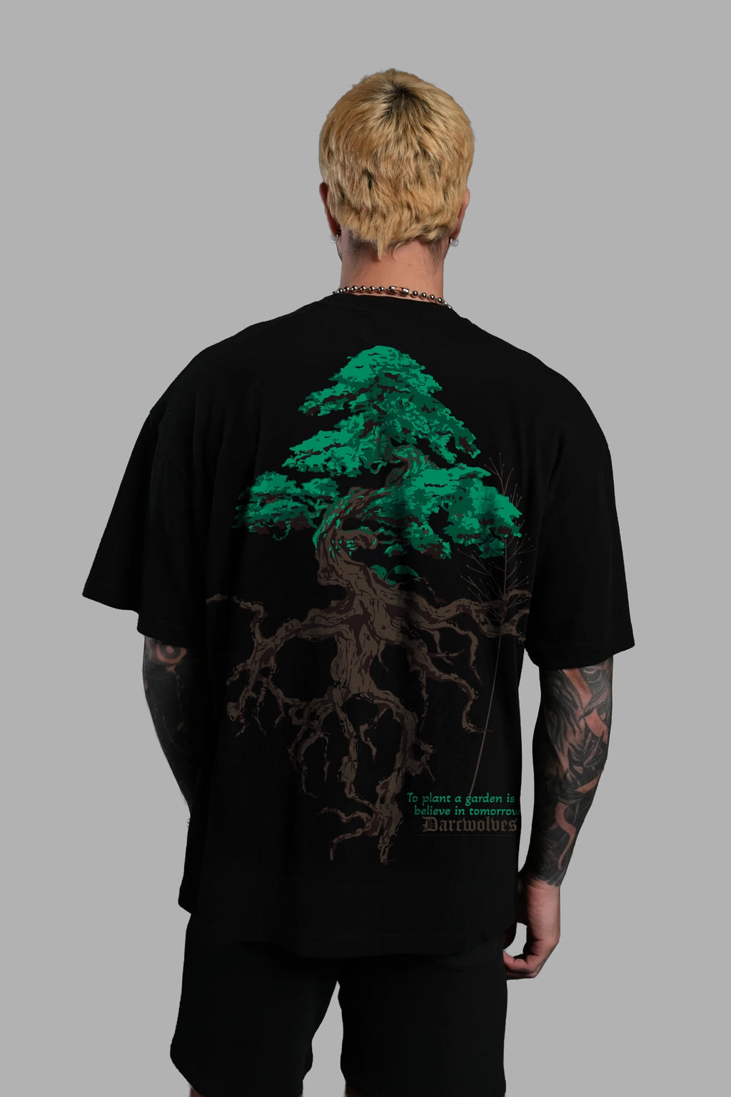 Green Tree, Oversize T-shirt (Black)