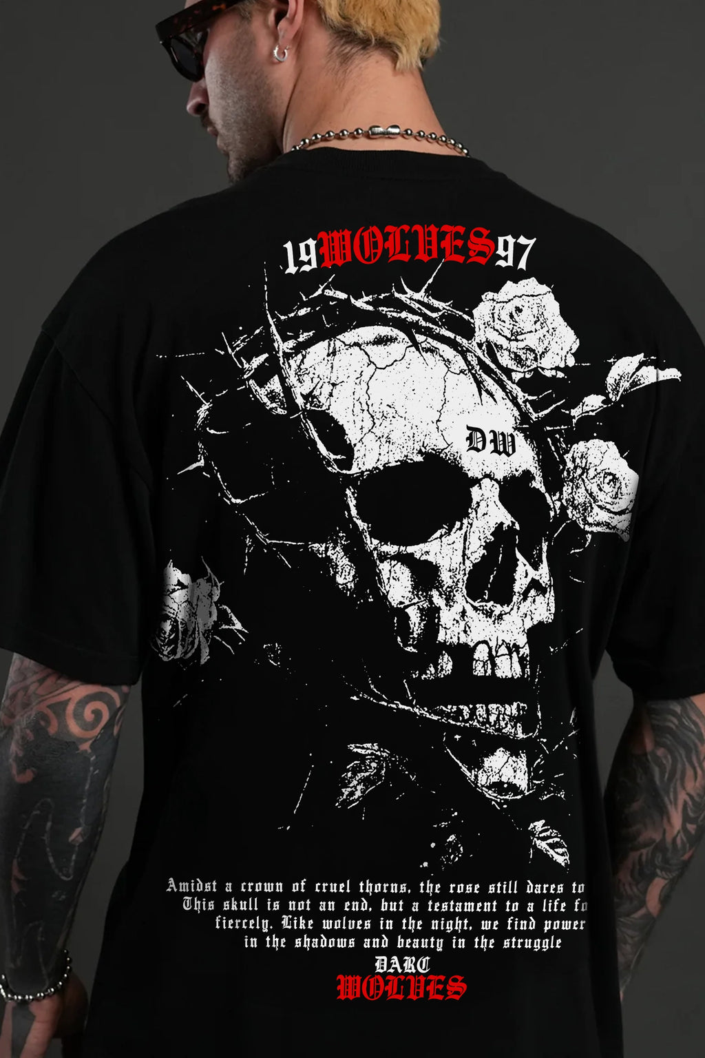 Darc Wolves Skull Oversize T-shirt