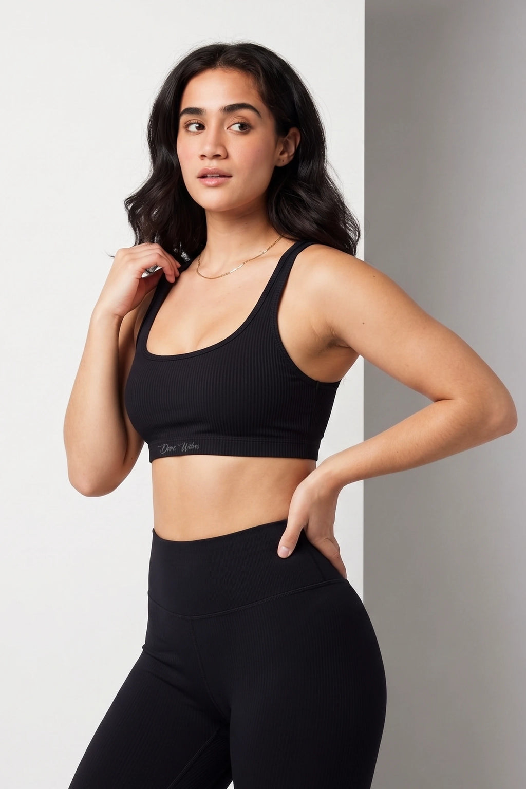 Stealth Ribbed Bra (Black)
