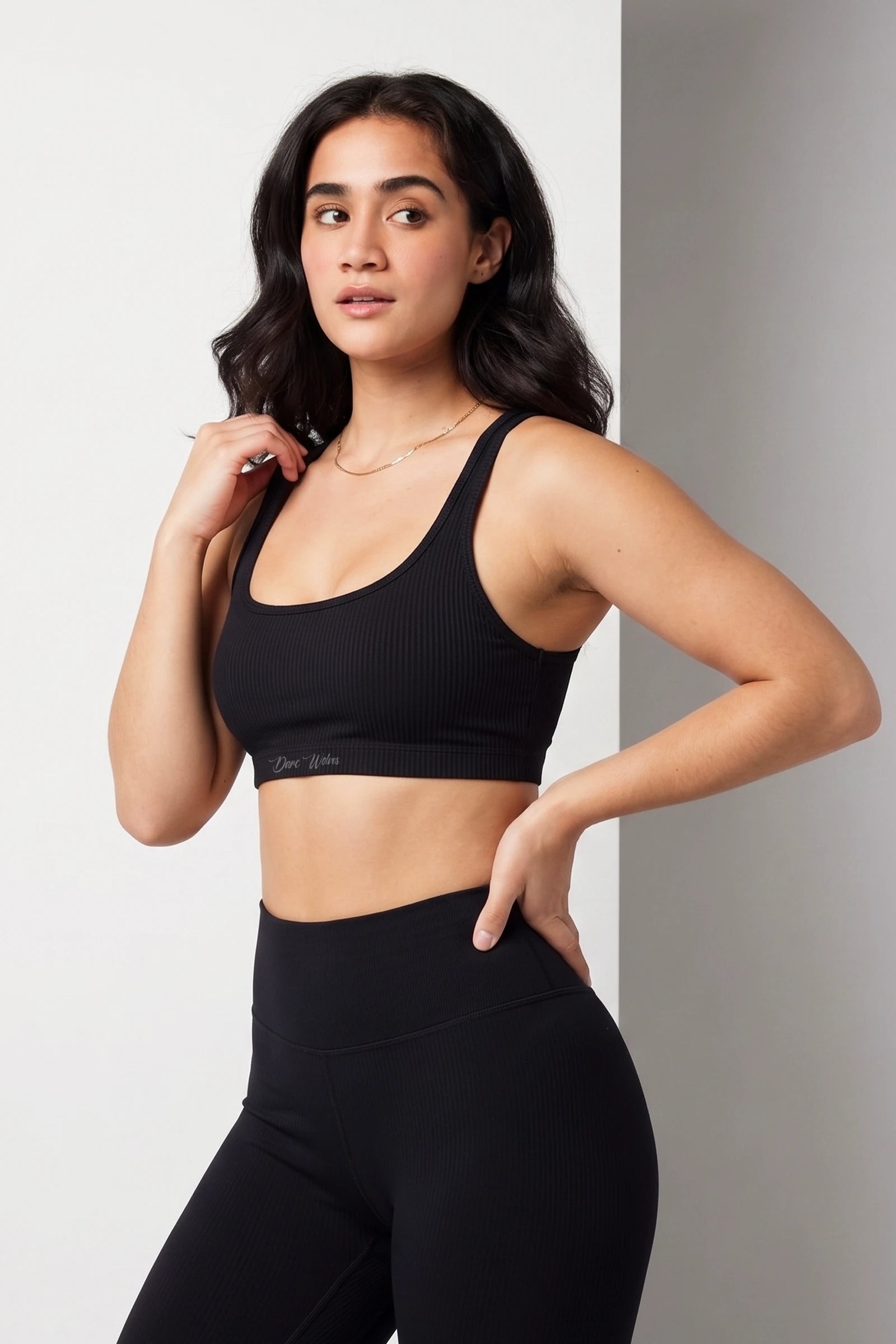 Stealth Ribbed Bra (Black)