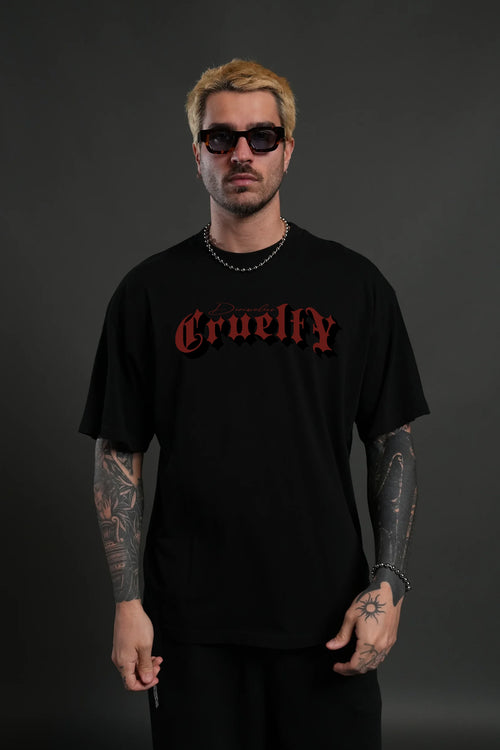 Cruelty Darc Wolves Black Oversize T-shirt