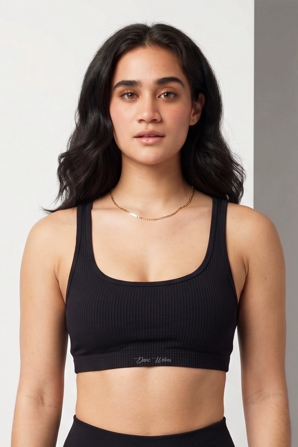 Stealth Ribbed Bra (Black)