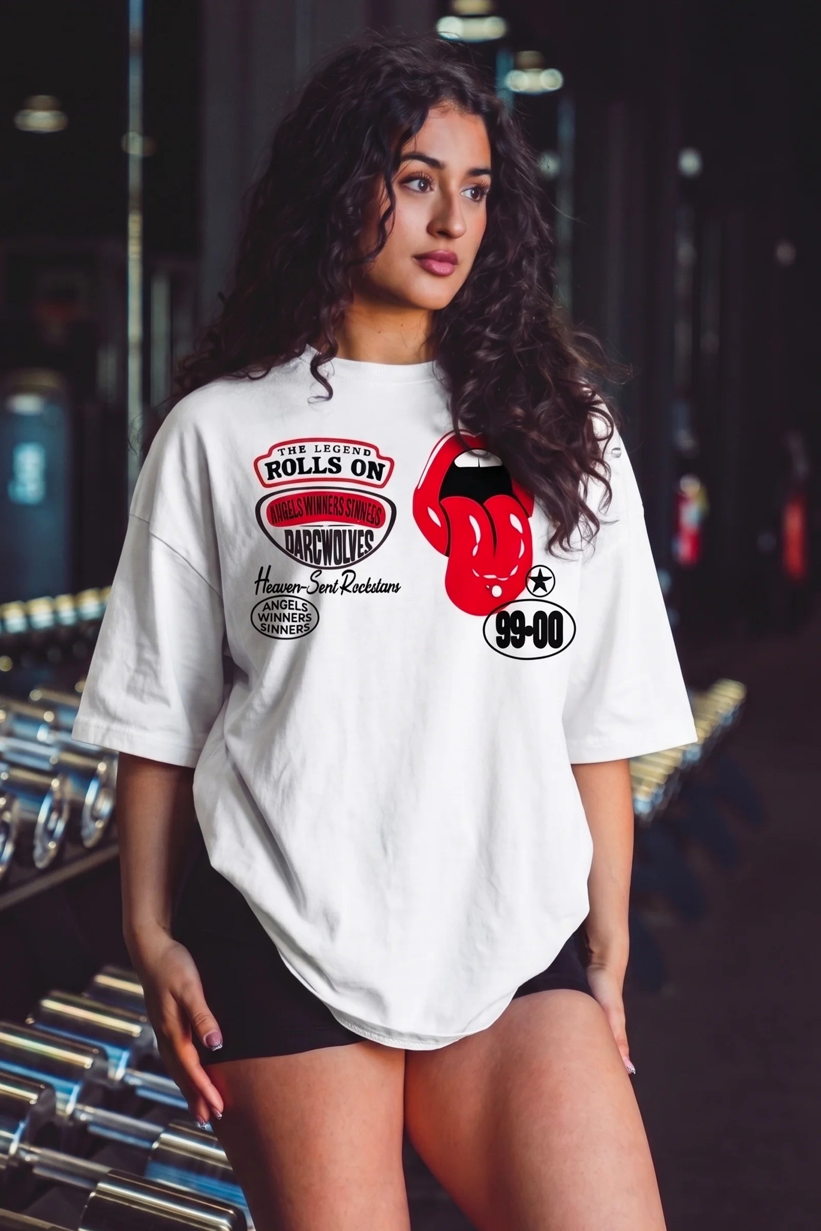 Rolls On Oversized T-shirts (White)