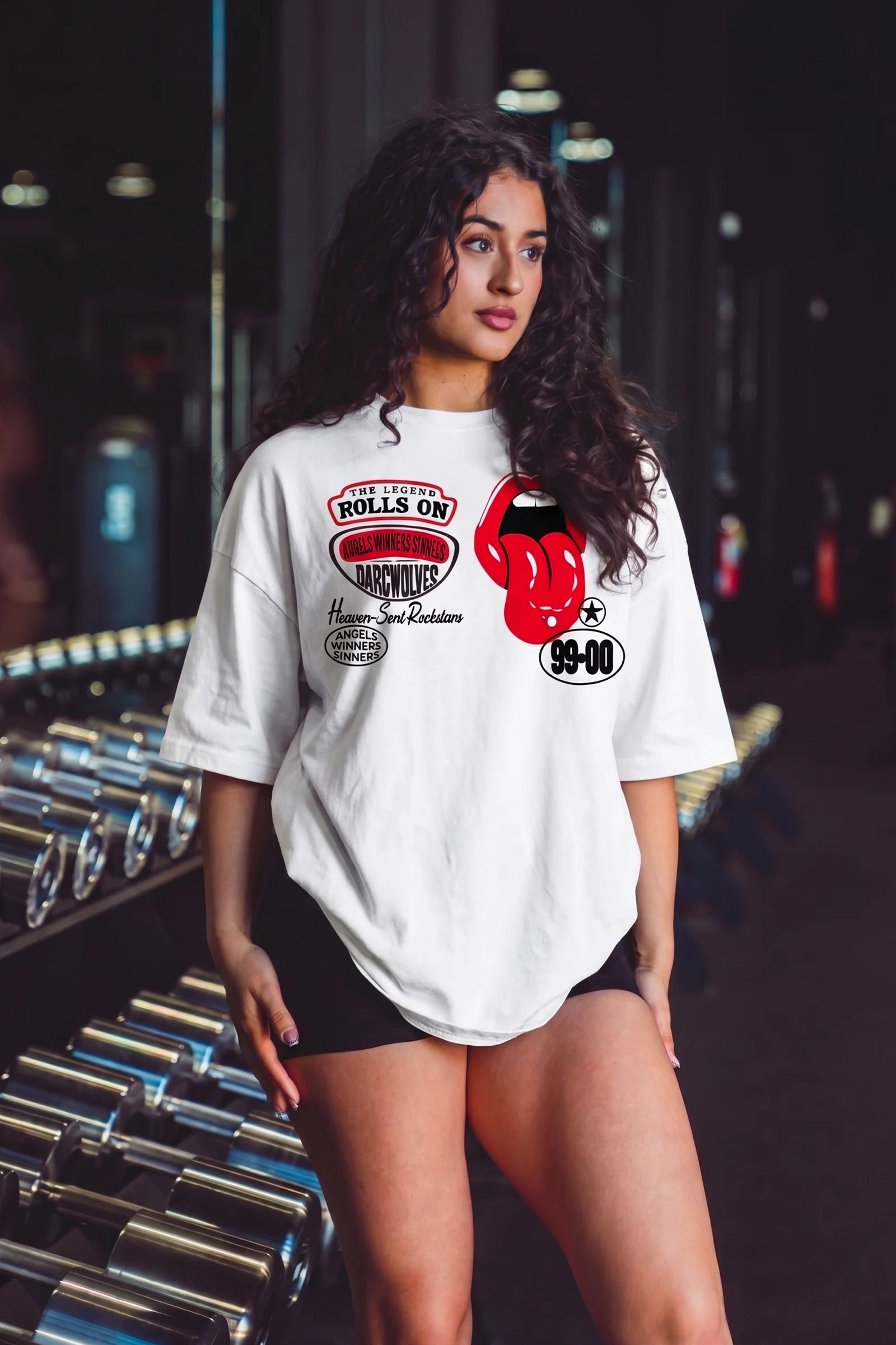 Rolls On Oversized T-shirts (White)