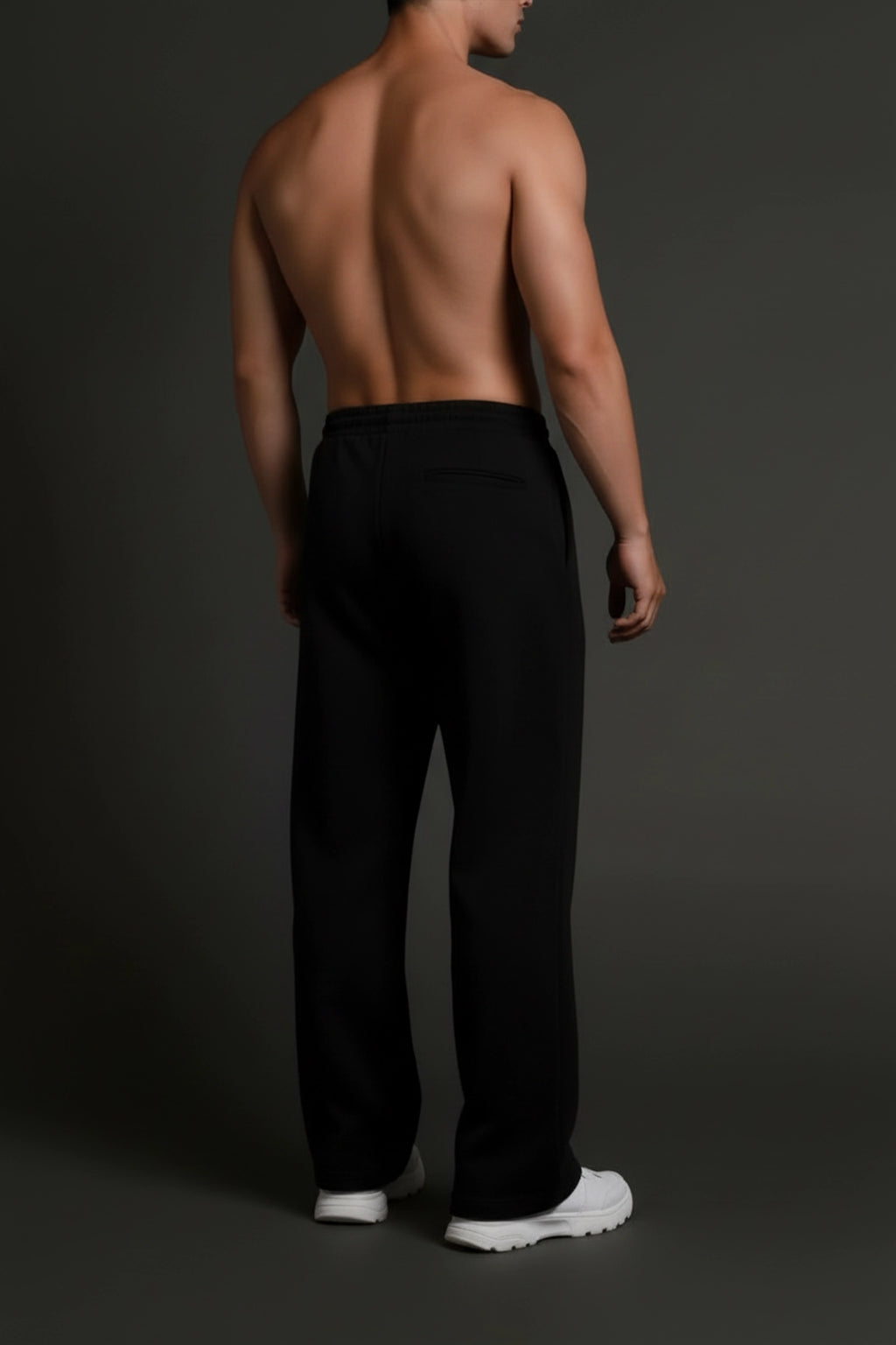 Relaxed Loose Straight Fit Jogger (Black)