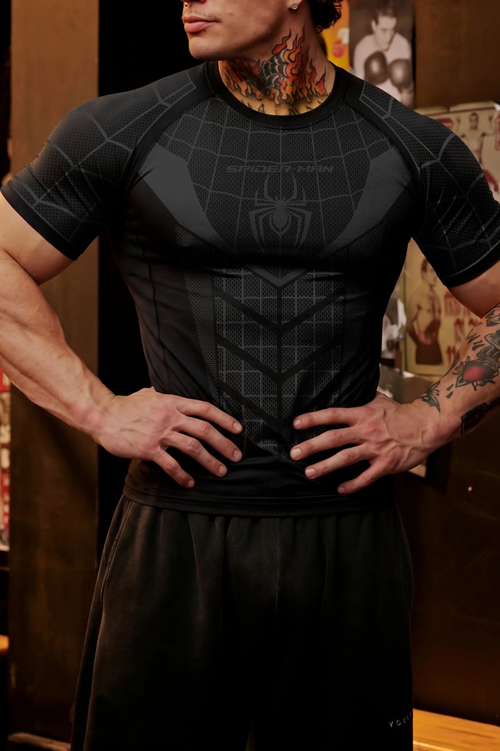 Spider-Man Compression T-Shirt (Black & Gray)