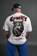 Cruelty Darc Wolves White Oversize T-shirt
