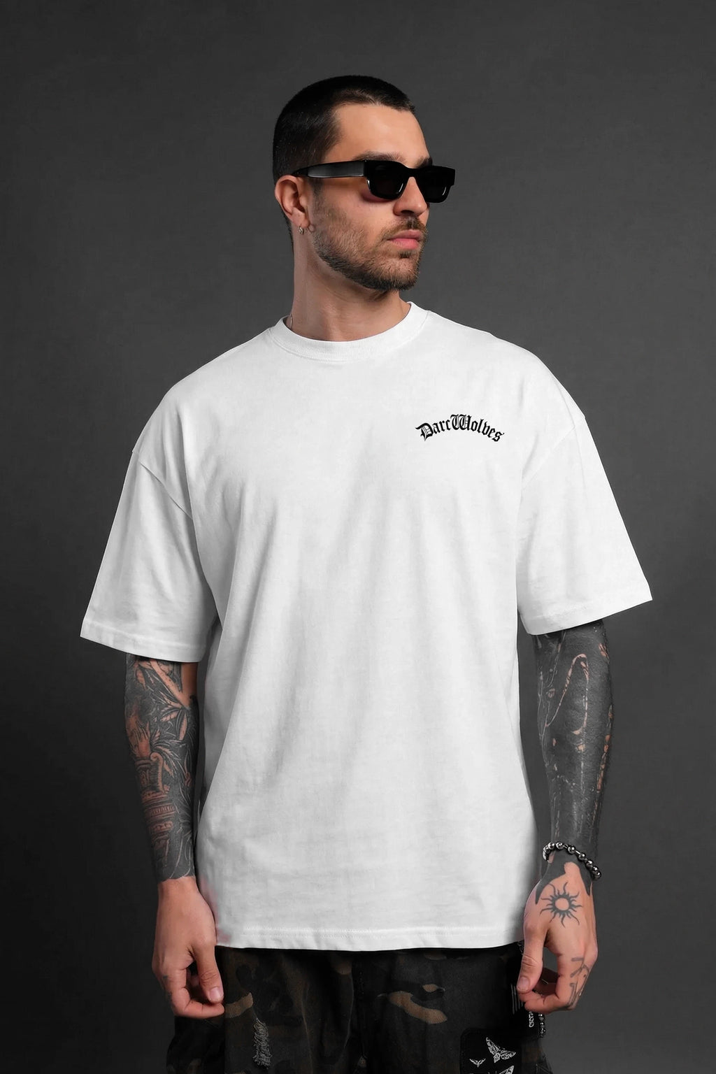 Darc Wolves,  Oversize White T-shirt (White)