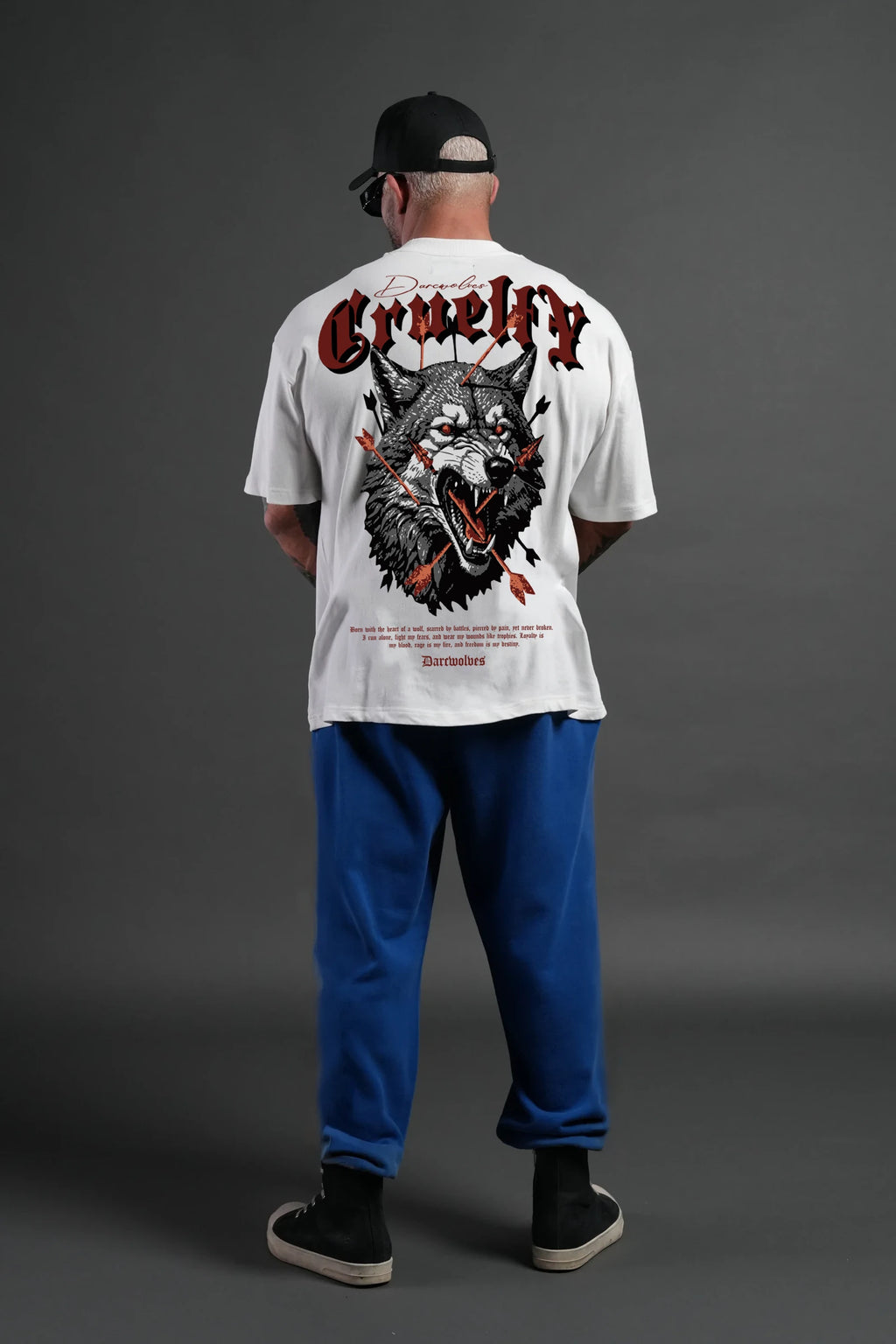 Cruelty Darc Wolves White Oversize T-shirt