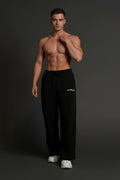 Relaxed Loose Straight Fit Jogger (Black)
