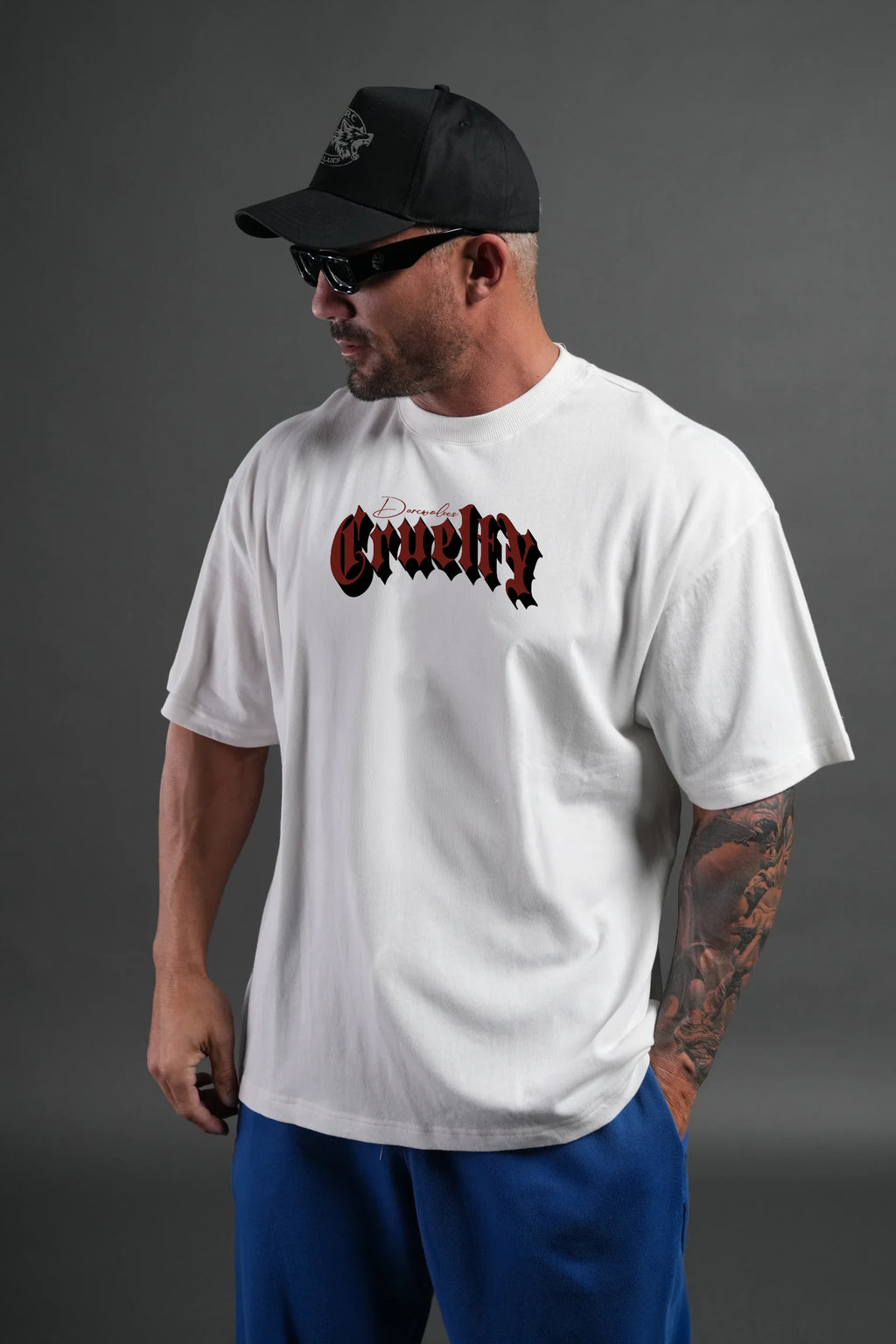 Cruelty Darc Wolves White Oversize T-shirt