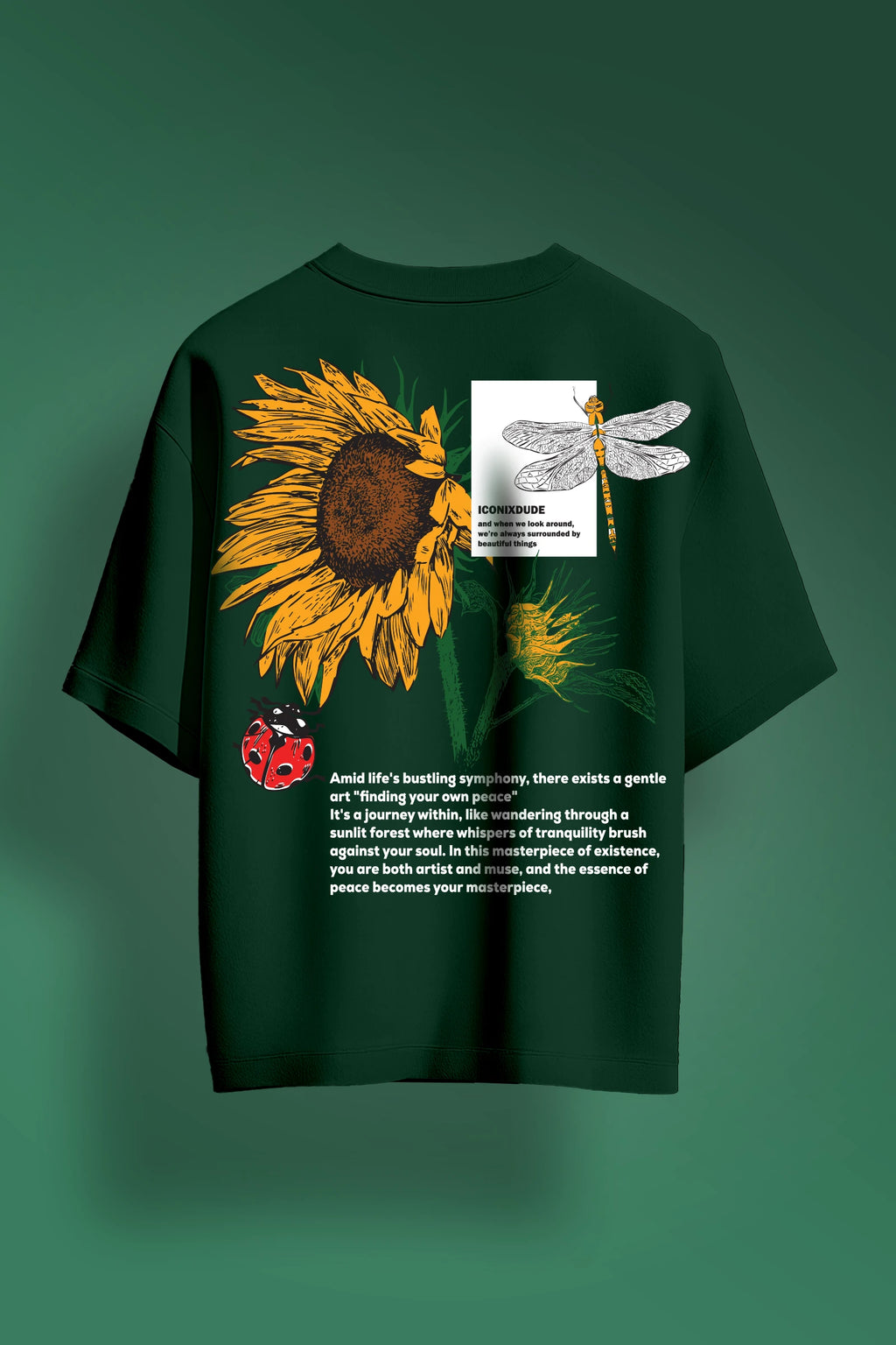 Sunflower Bottle Green Oversize T-shirt
