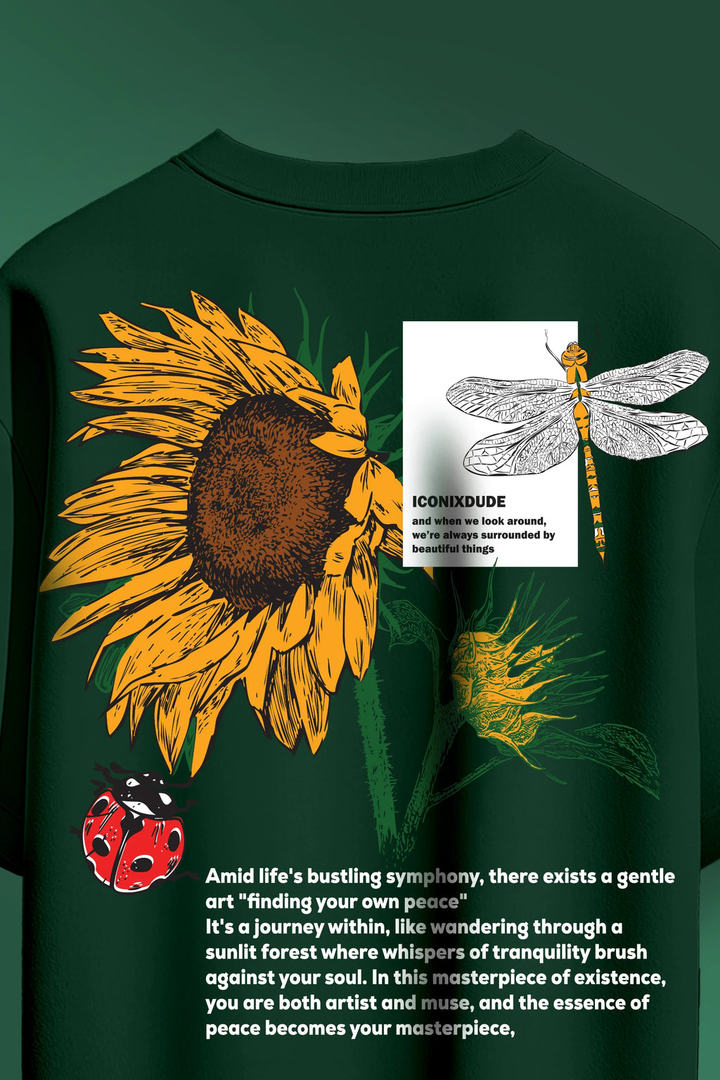 Sunflower Bottle Green Oversize T-shirt